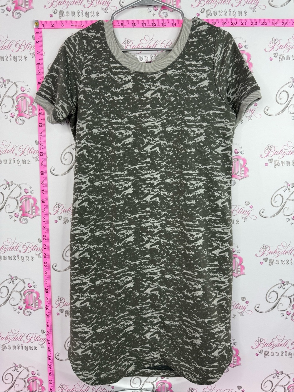 Lole dress Olive Green & Cream Marbled Knit Tee